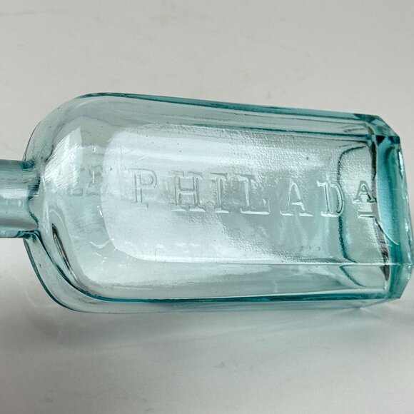 Vintage 1980's Dr D Jayne's Expectorant Half Size Blue Glass Bottle - Picture 4 of 8